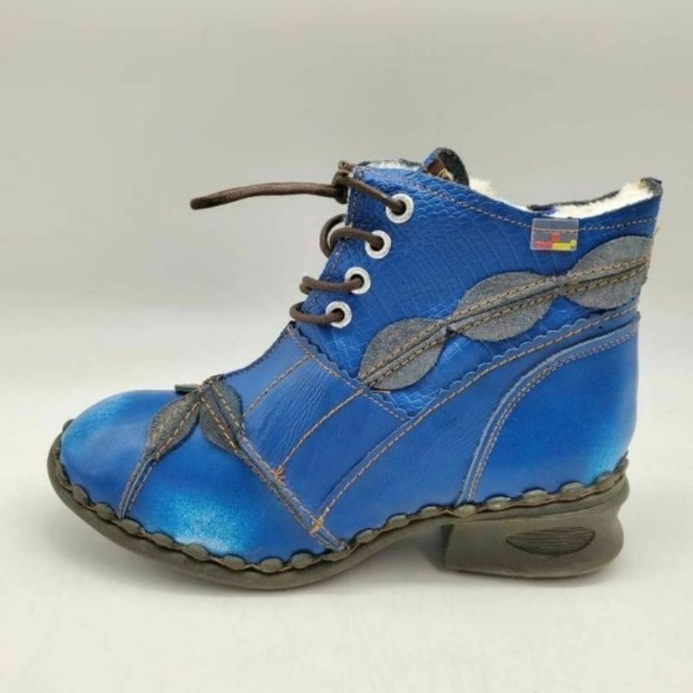 Tma Eyes Winter Boots Cobalt Blue Leather 42 New